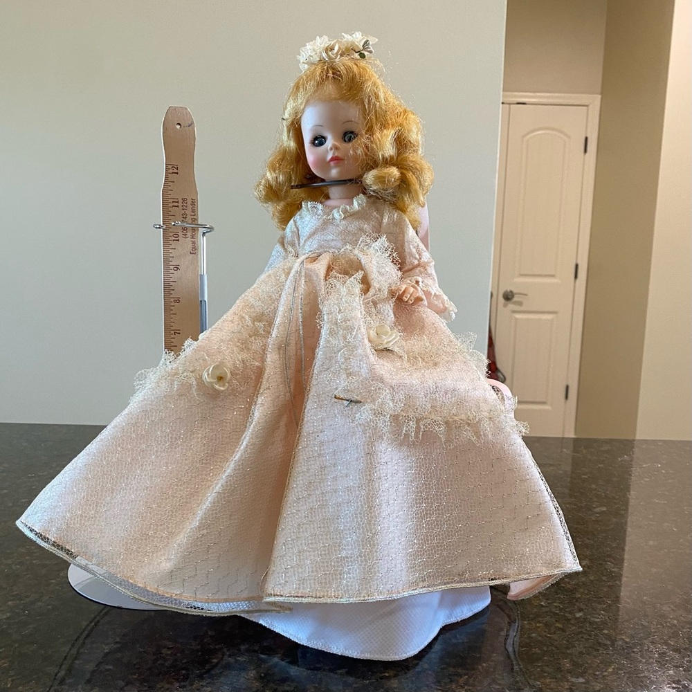 Vintage Madame Alexander Cinderella doll in pink gown, 14”